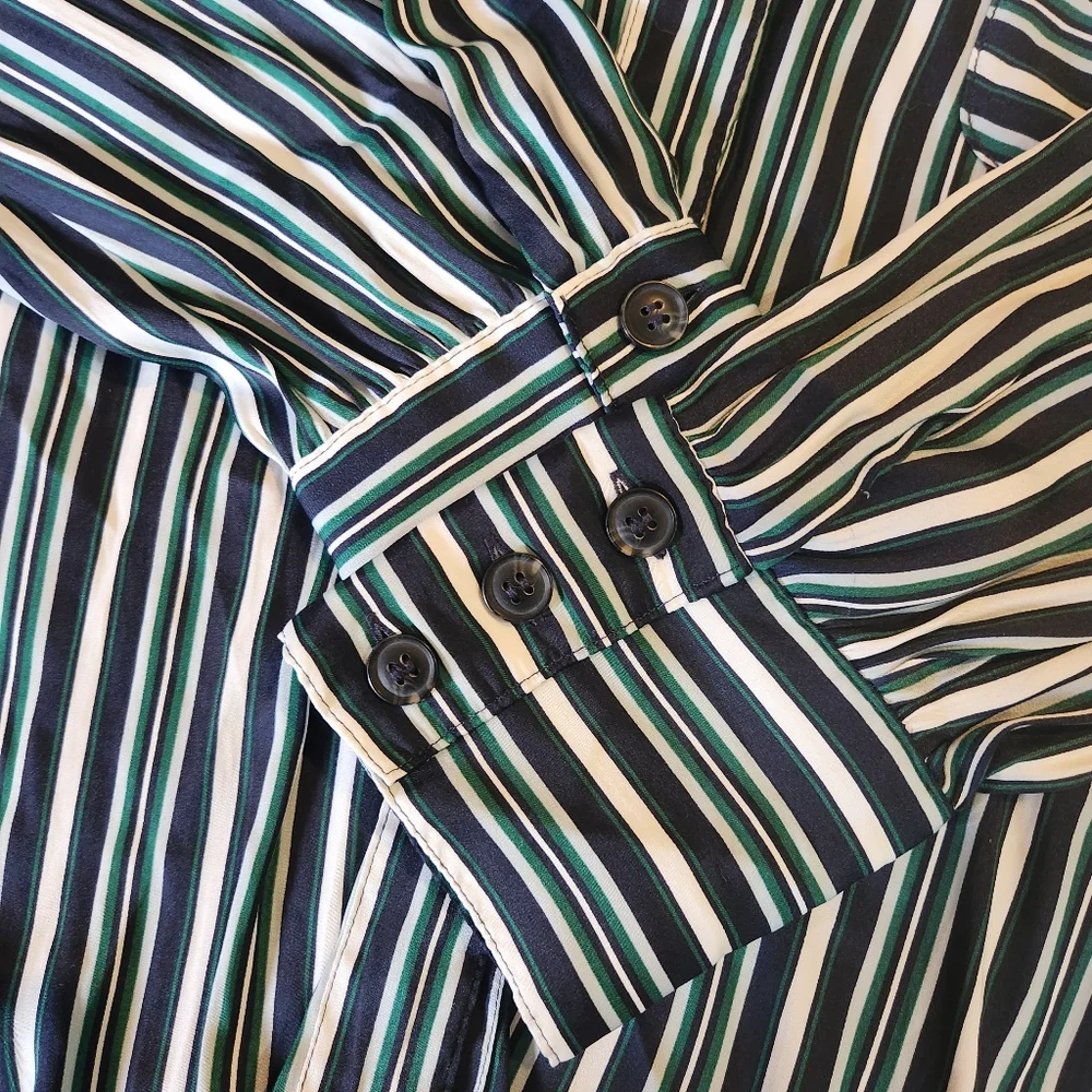 Free People Striped Blouse Size Large Boho Flowy Lightweight Top